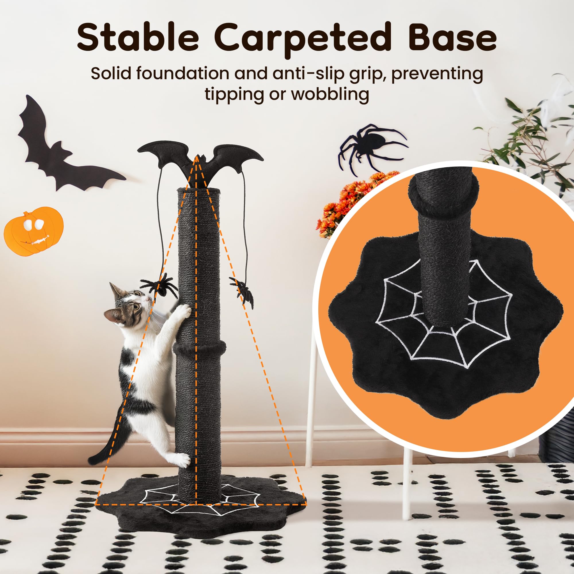 Keygarzone Gothic Cat Scratching Post with steady base for active cats during play