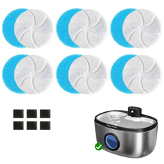 Keygarzone cat fountain filter six-pack ready for quick replacement and clean drinking water.