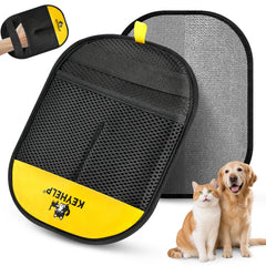 KEYHELP Pet Hair Glove on sofa removes fur for quick couch refresh