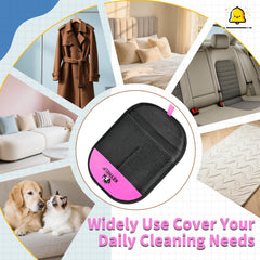 KEYHELP pet hair removal glove on clothes highlights effortless lint removal in minutes.