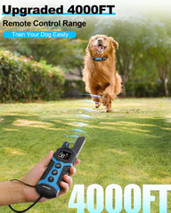 Kezlume IP67 waterproof dog collar endures rain and splashes during outdoor adventures.