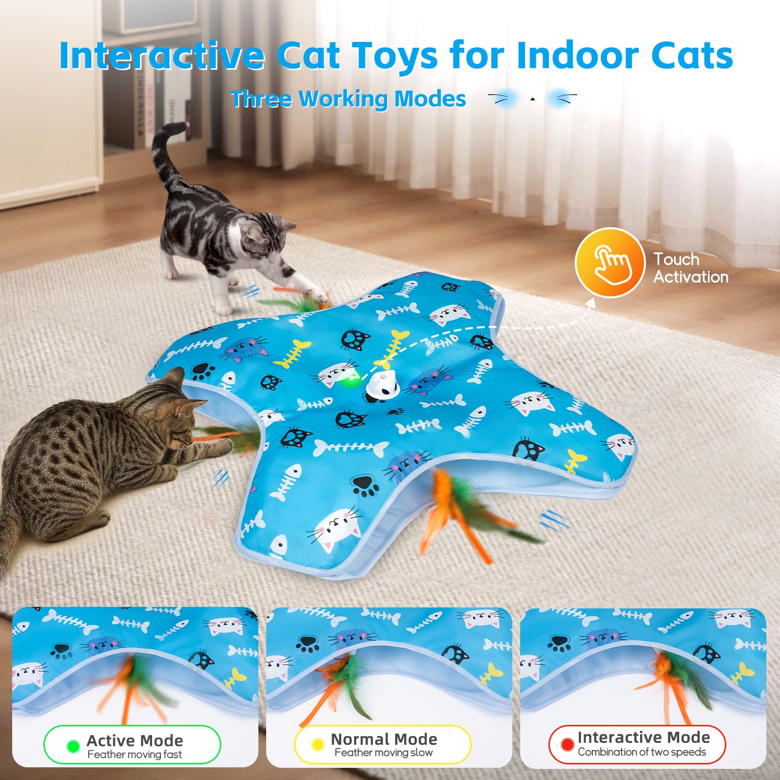 Kfonla Cat Toy three modes Hide and Seek for varied play.