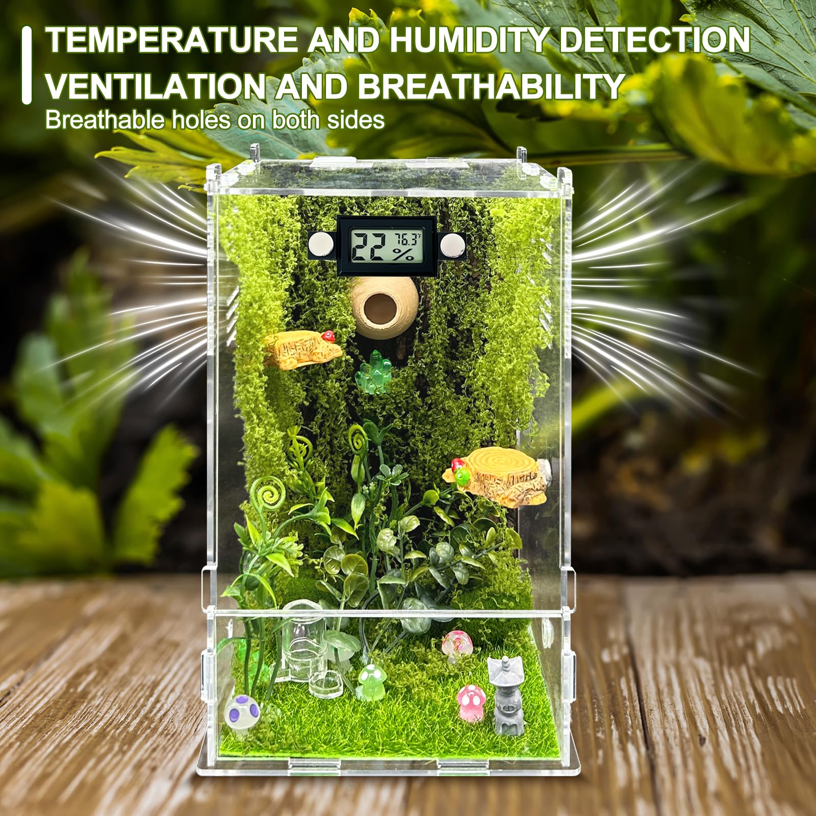 KFPSHLQE enclosure clamshell-top opening enables quick checks and feeding