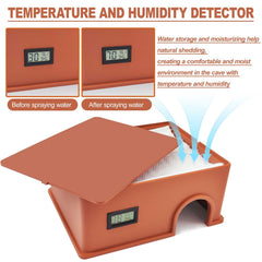 KFPSHLQE reptile hide top vent detail enhances airflow for comfortable habitats.