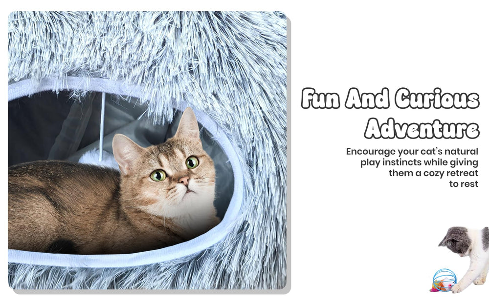 K&G SMART SHOP SOLUTIONS Cat Donut Tunnel Bed removable cushion is easy to clean
