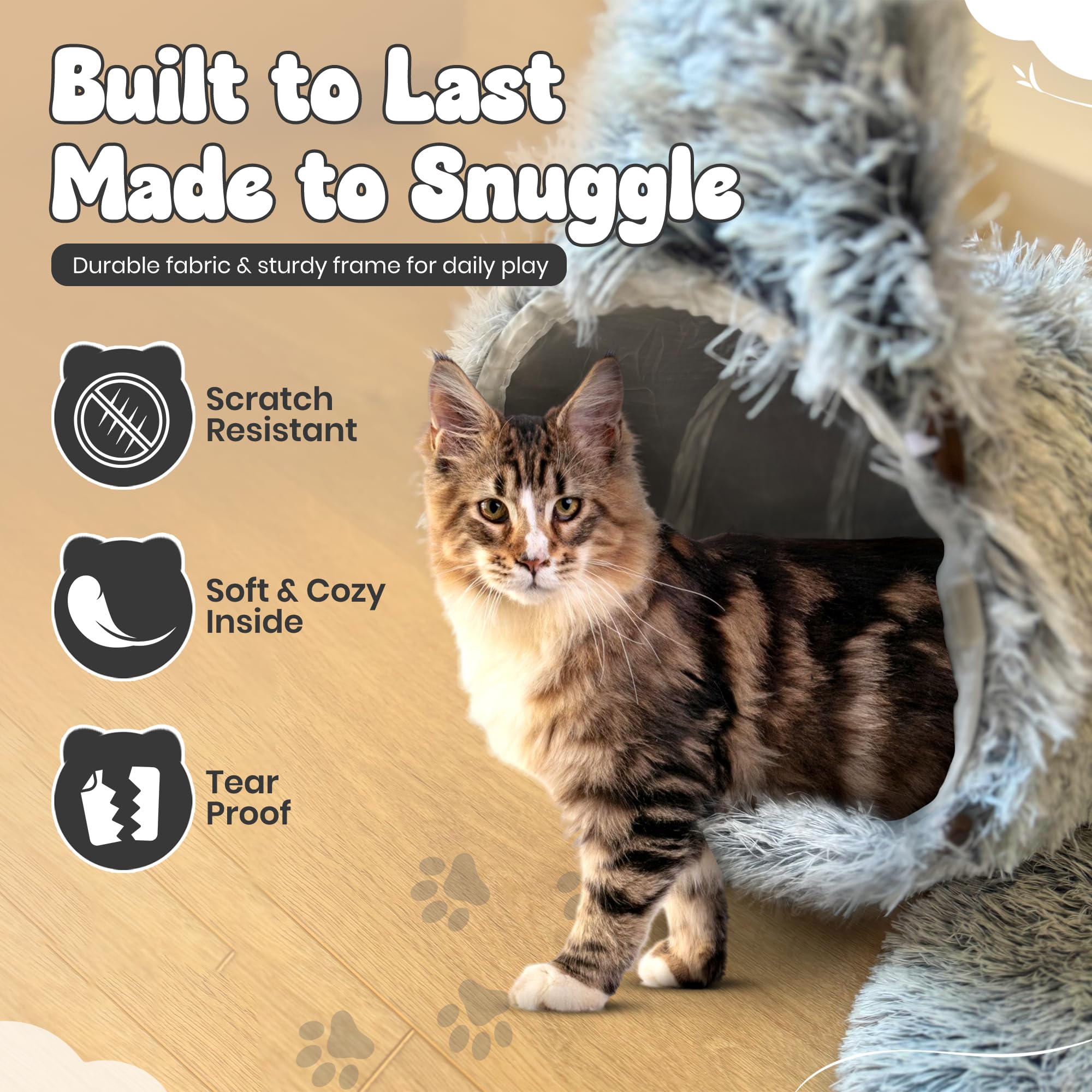 K&G SMART SHOP SOLUTIONS Cat Donut Tunnel Bed semi-circle hideout for peekaboo fun