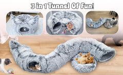 K&G SMART SHOP SOLUTIONS Cat Donut Tunnel Bed tunnel shape invites exploration and play