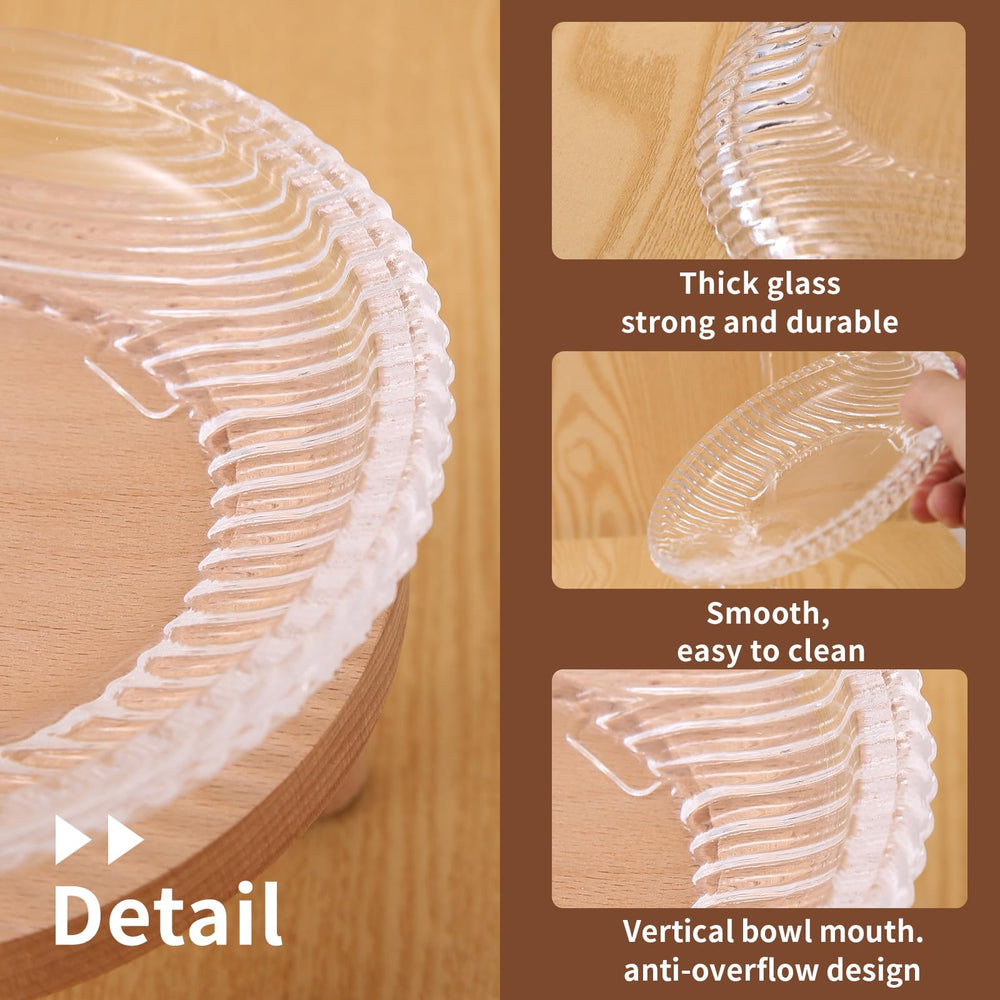 KGCCIZI non-slip base keeps the glass bowl steady during feeding.