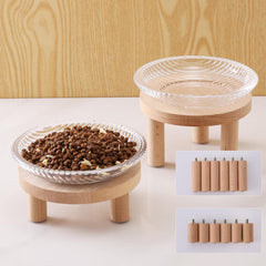 KGCCIZI raised whisker fatigue cat bowl in glass for comfortable feeding.