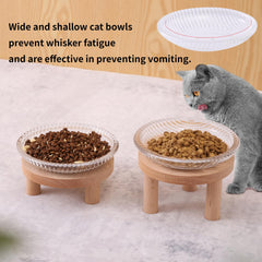 KGCCIZI shallow wide mouth bowl reduces whisker contact during meals.