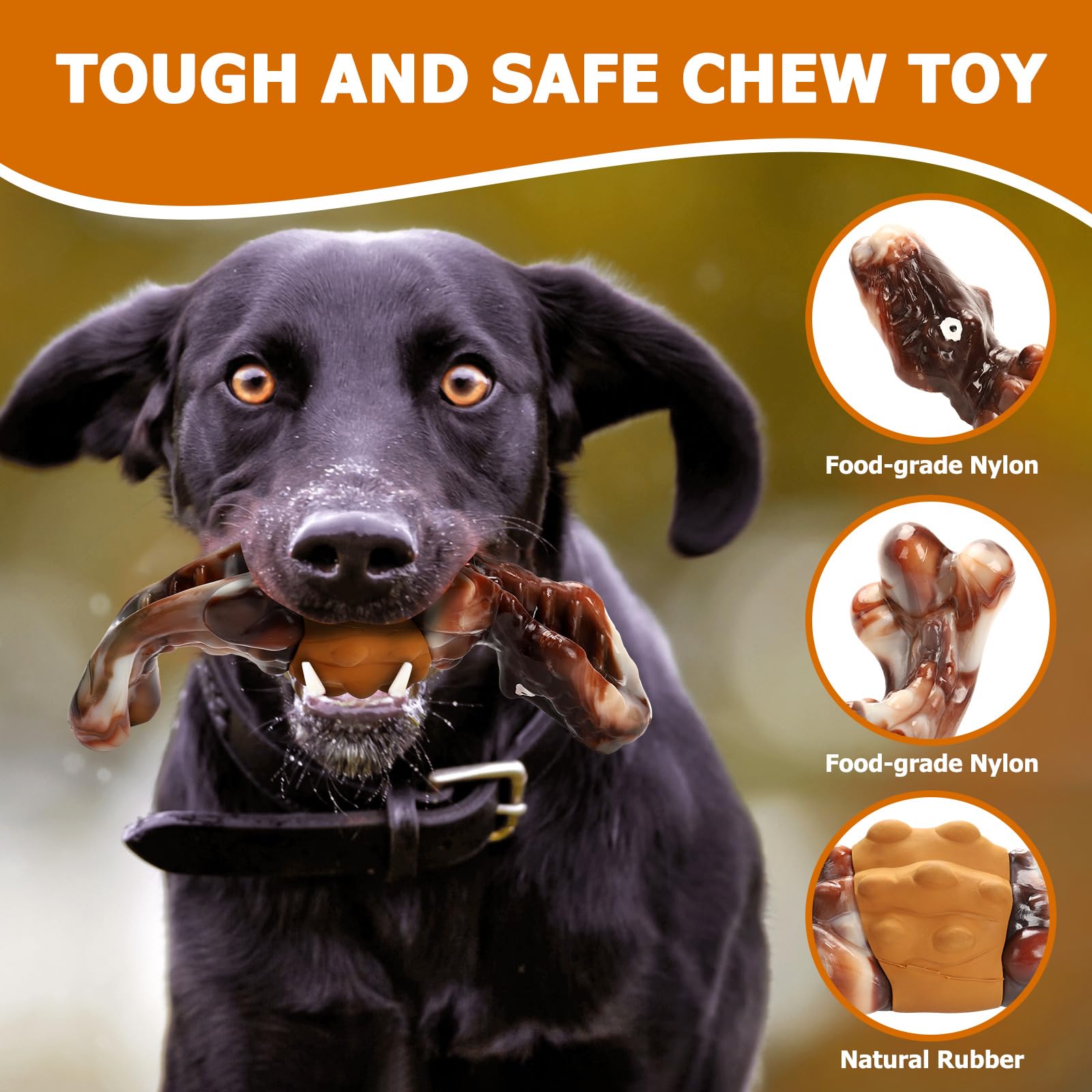 KGPERGU durable rubber dog toy designed for large-breed chewing