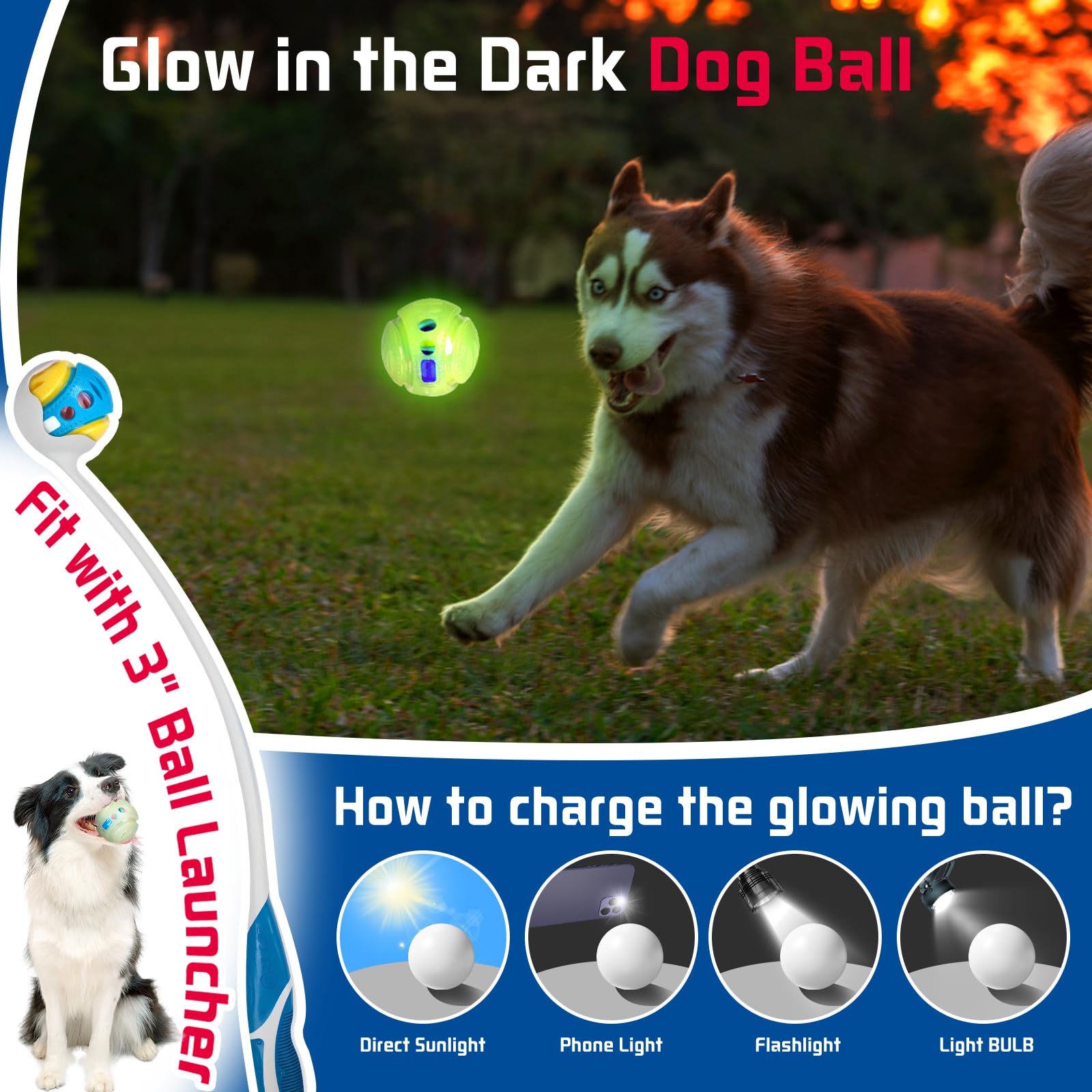 KGPERGU photoluminescent ball is a safe battery-free glow option