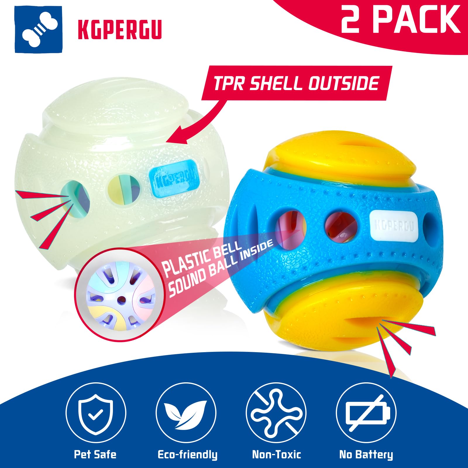 KGPERGU treat-dispensing ball encourages puzzle solving and slow feeding