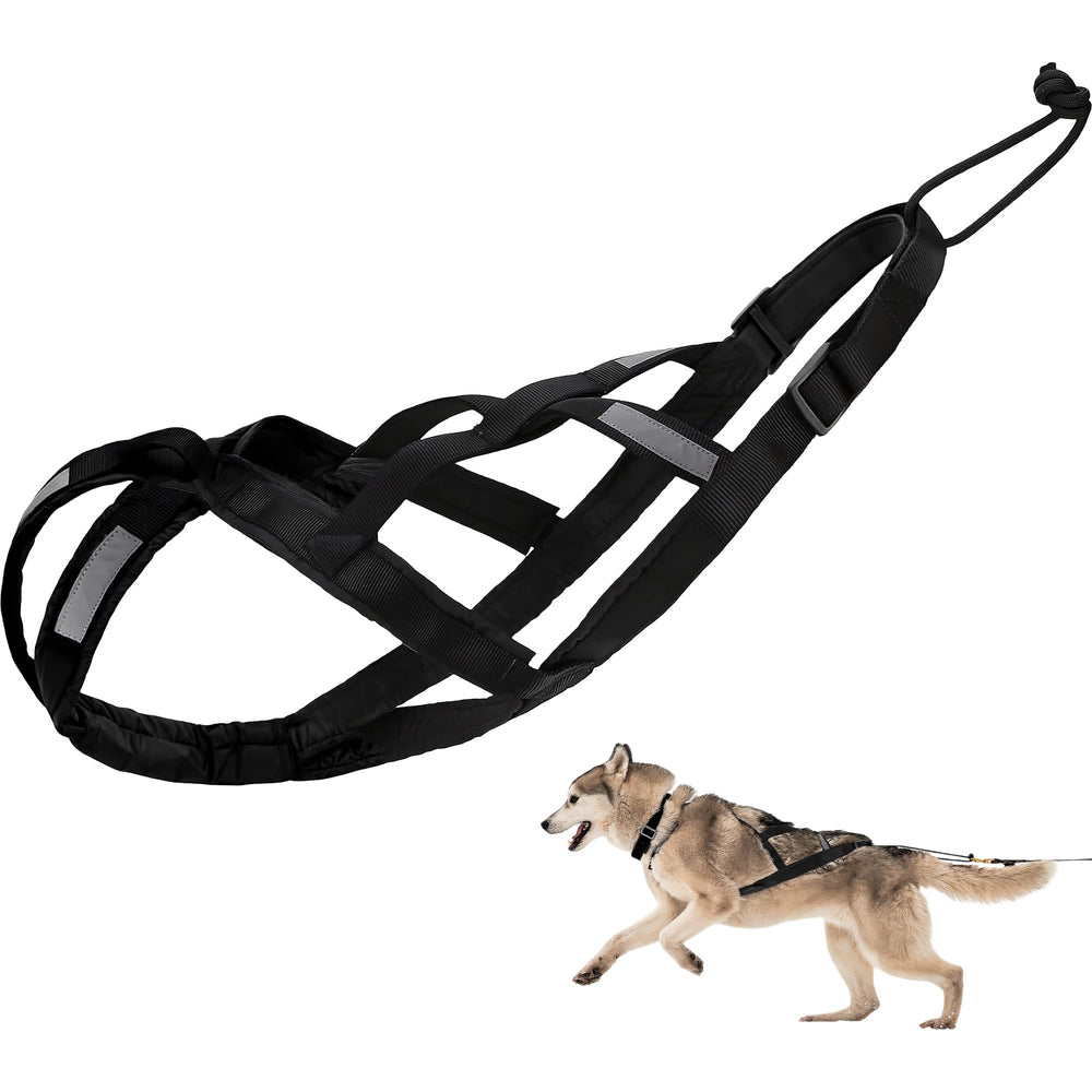 KH866 dog pulling harness X-back front view showing balanced pulling design for Nordic activities