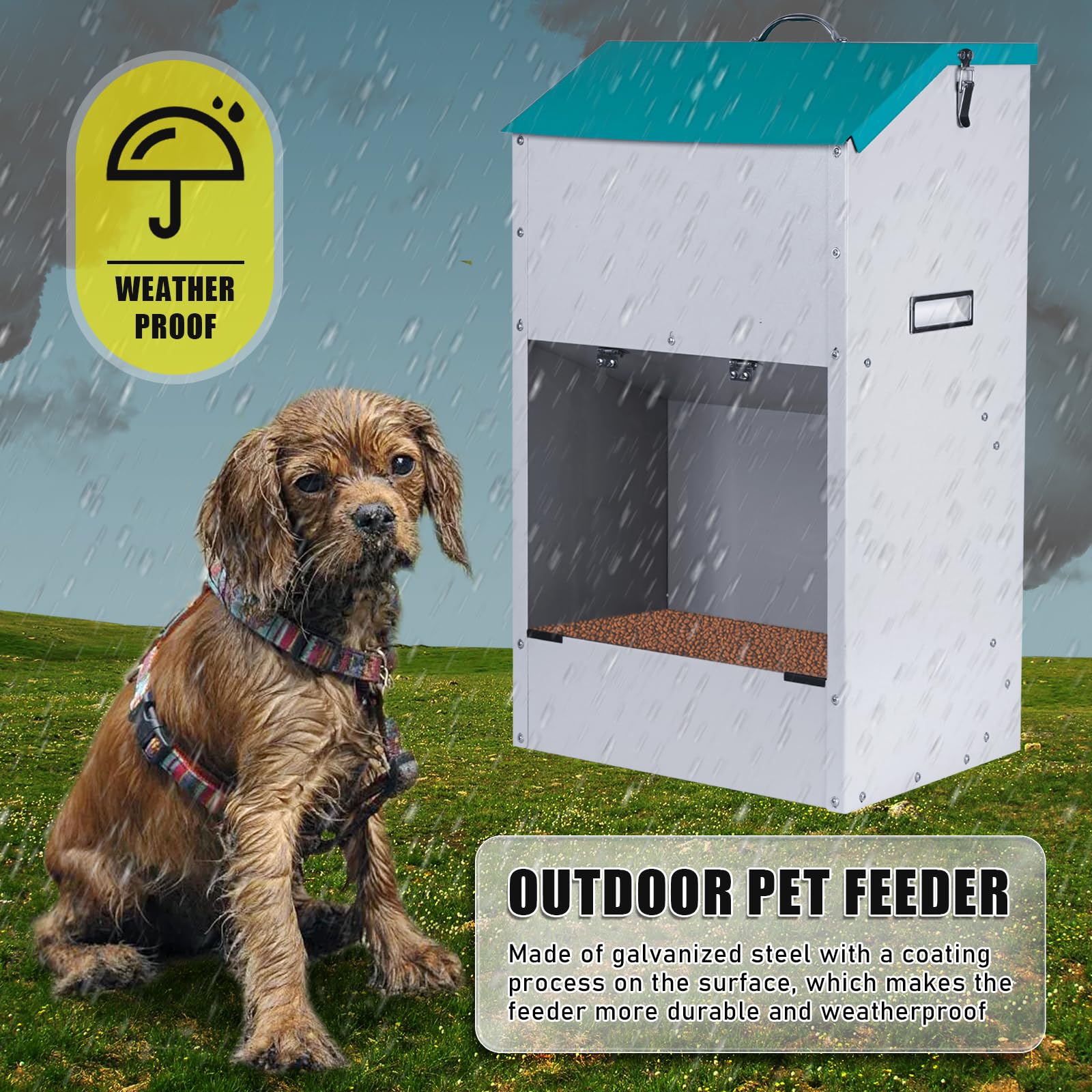 KHEARPSL gravity feeder provides smooth dry-food flow for easy feeding.
