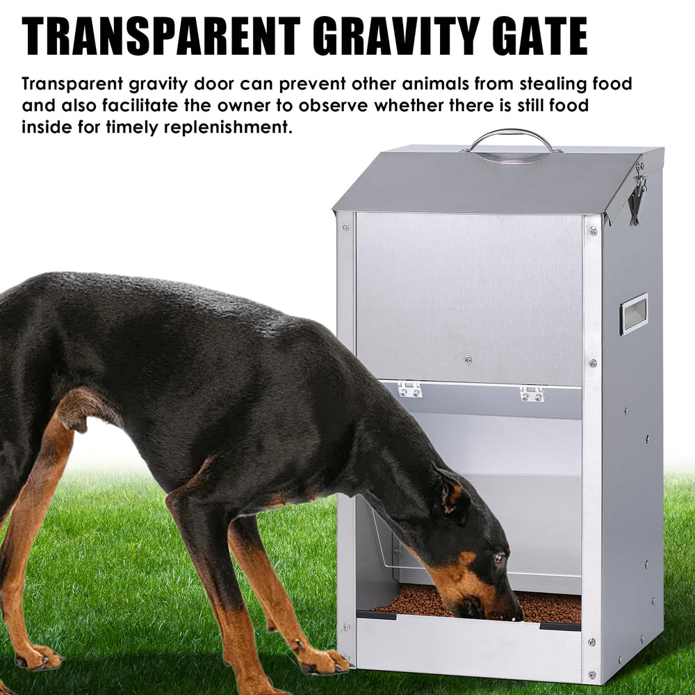 KHEARPSL transparent gravity door lets you monitor remaining food while deterring others.