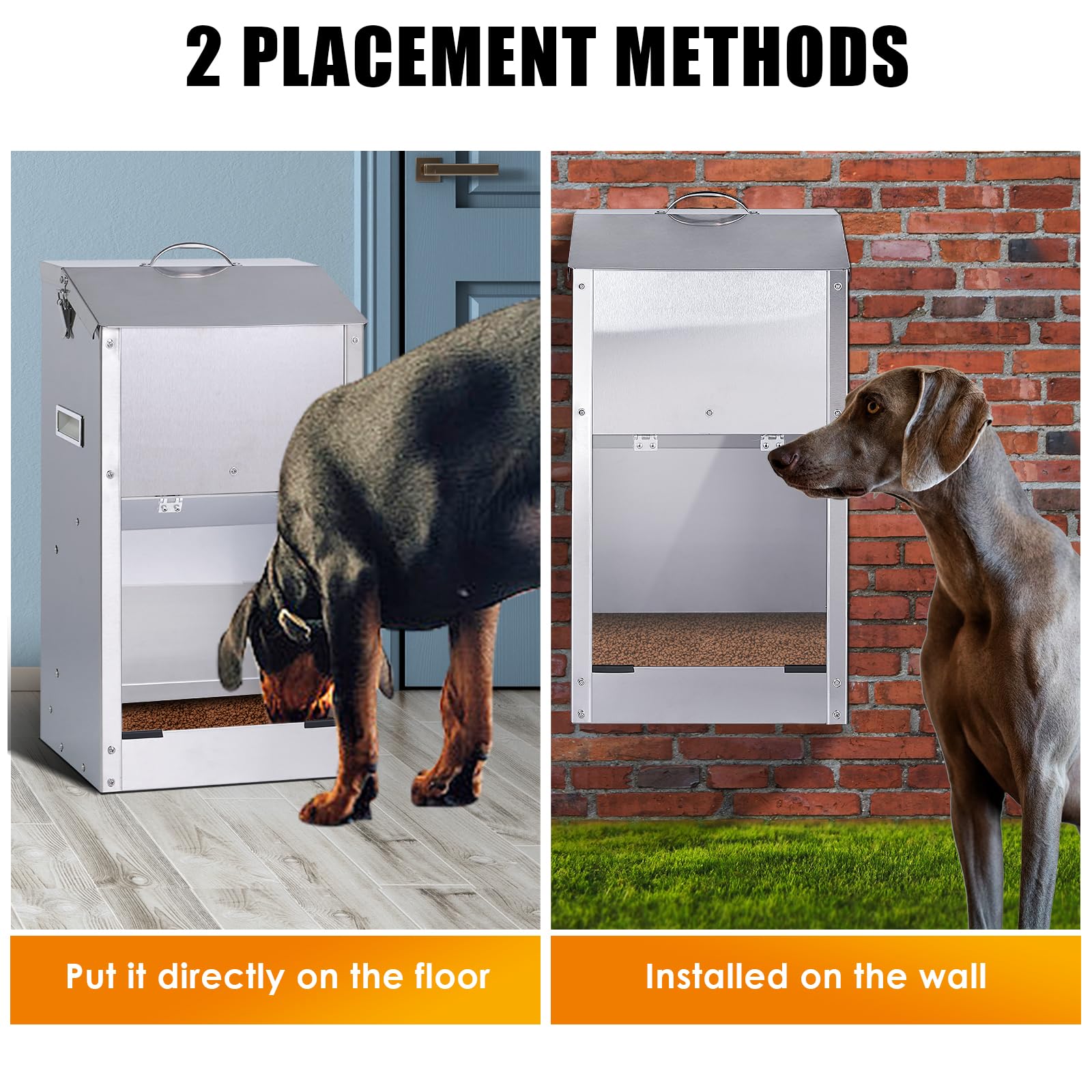 KHEARPSL wall-mount feeder for pets saves space and promotes ergonomic feeding.