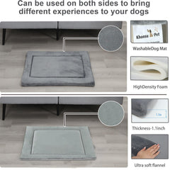 KHONSU PET dog bed mat shows soft flannel side for cozy warmth