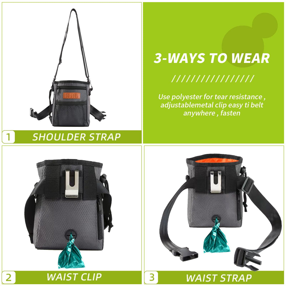 KHPR dog treat pouch front pocket storage keeps essentials secure during walks