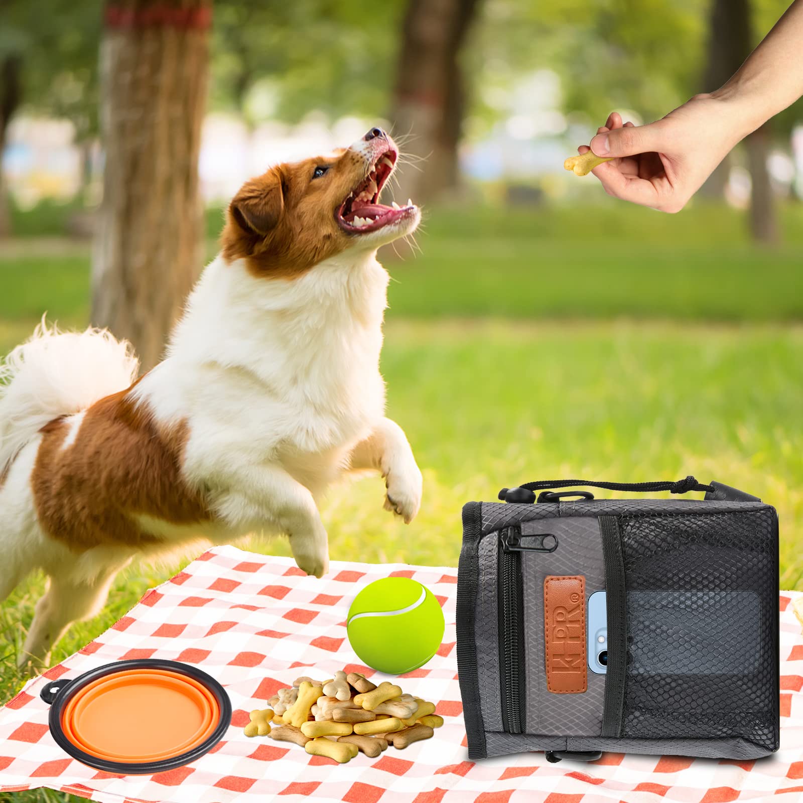 KHPR dog treat pouch three wear modes for versatile, hands-free training sessions