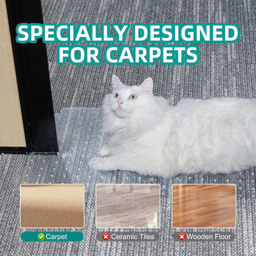KHS carpet protector fits doors 27 1/2 in to 36 15/16 in wide.