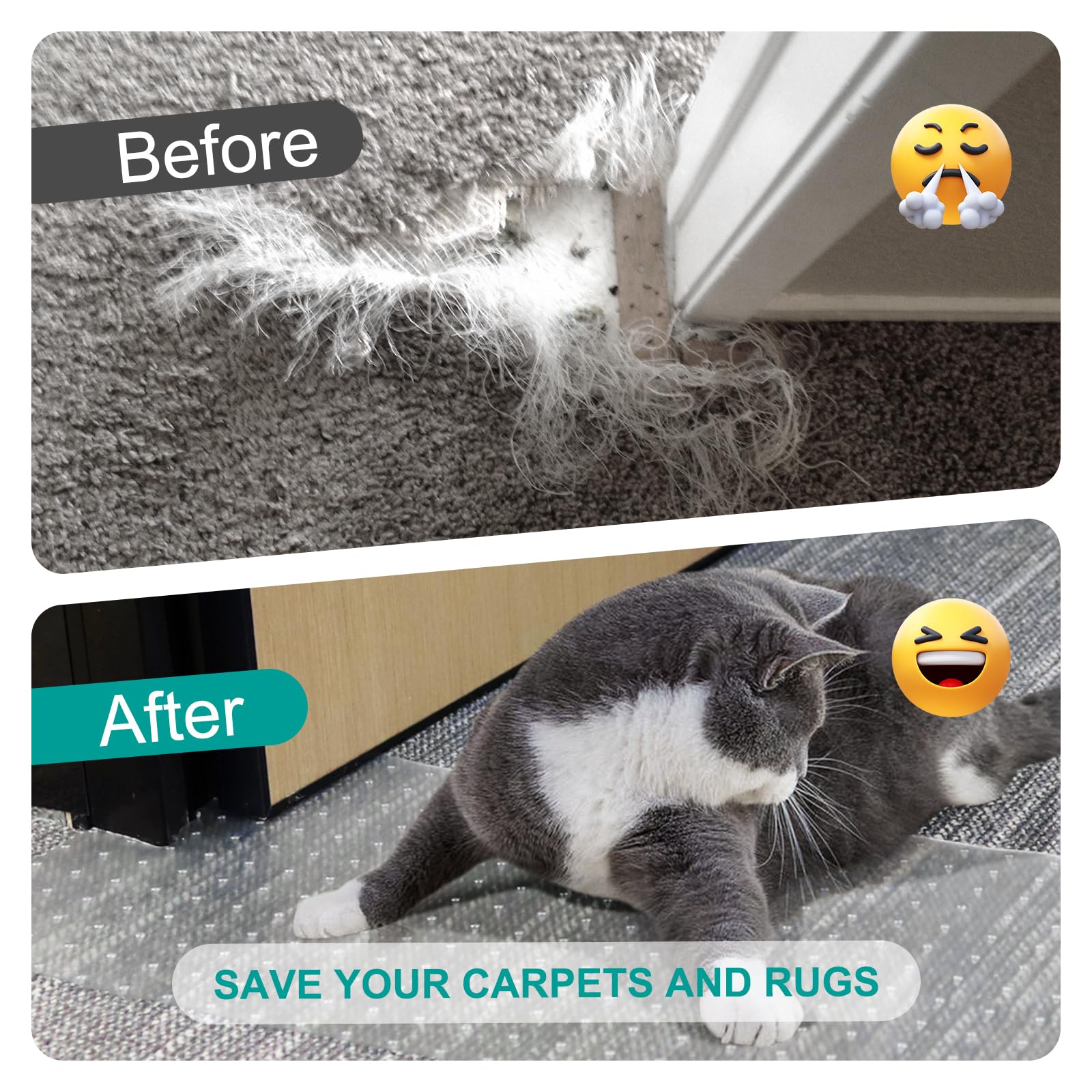 KHS carpet protector wider design allows flexible shaping and wing configurations.