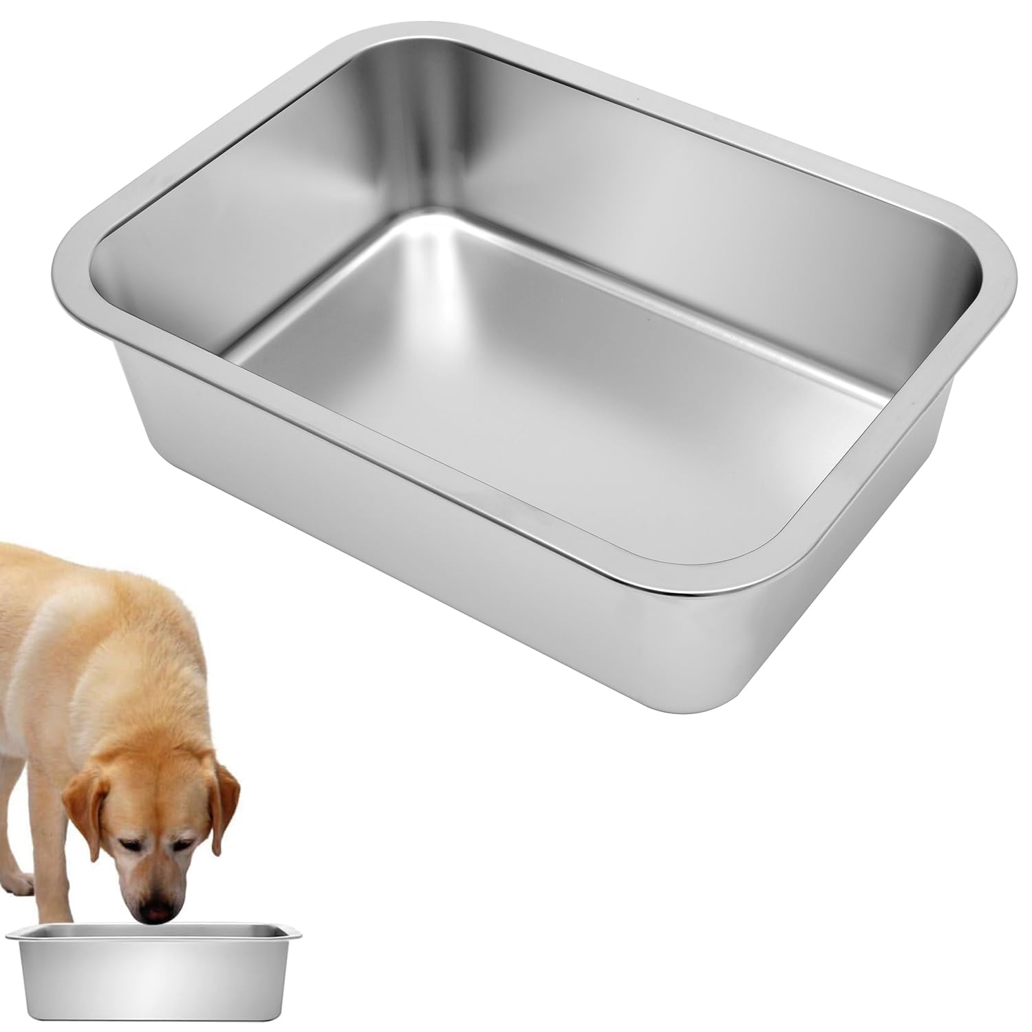 Kichwit large dog bowl stainless steel, dishwasher-safe for quick cleaning after meals.