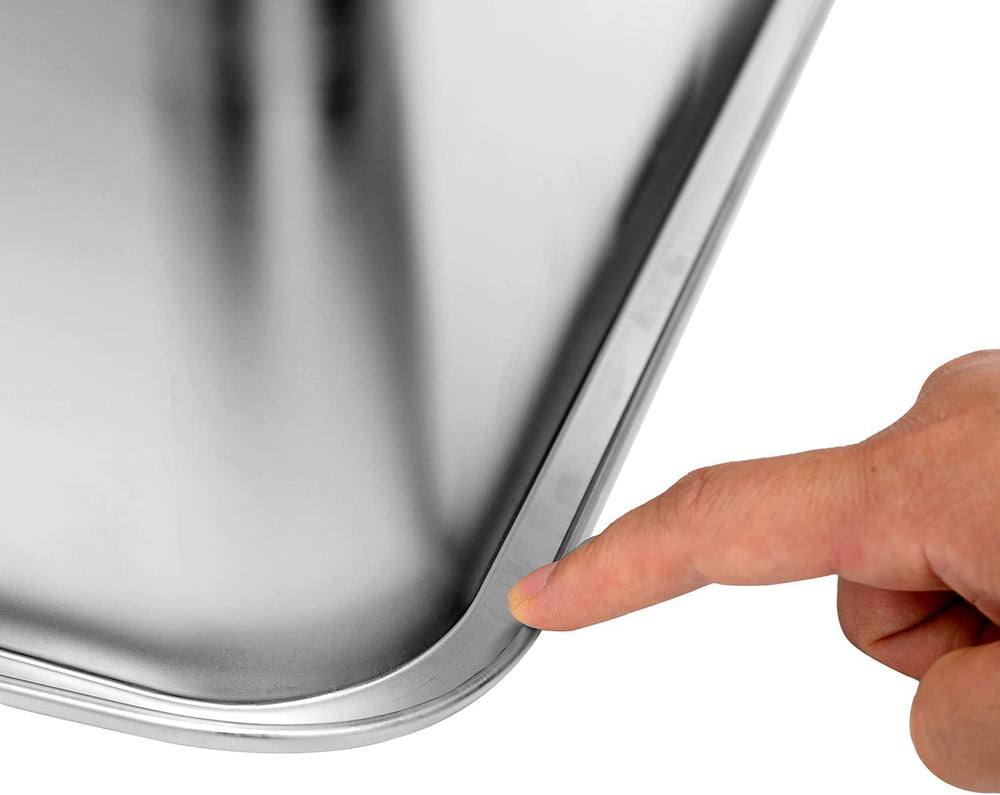 Kichwit large stainless steel cat litter box high-sides image demonstrates generous height for splash control.