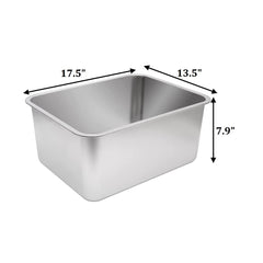 Kichwit large stainless steel cat litter box side profile highlights high sides for containment.