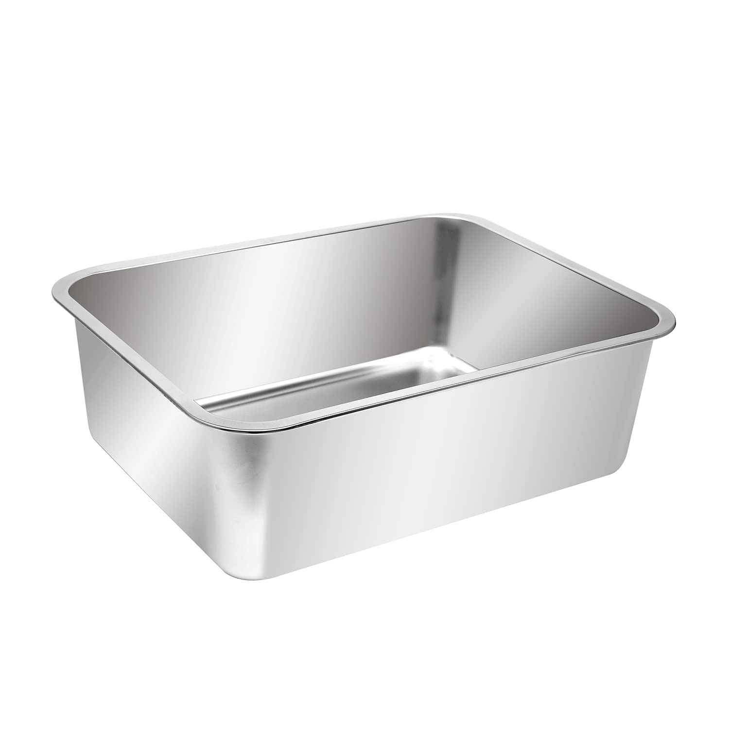 Kichwit stainless steel cat litter box dry-fast surface, hassle-free drying.