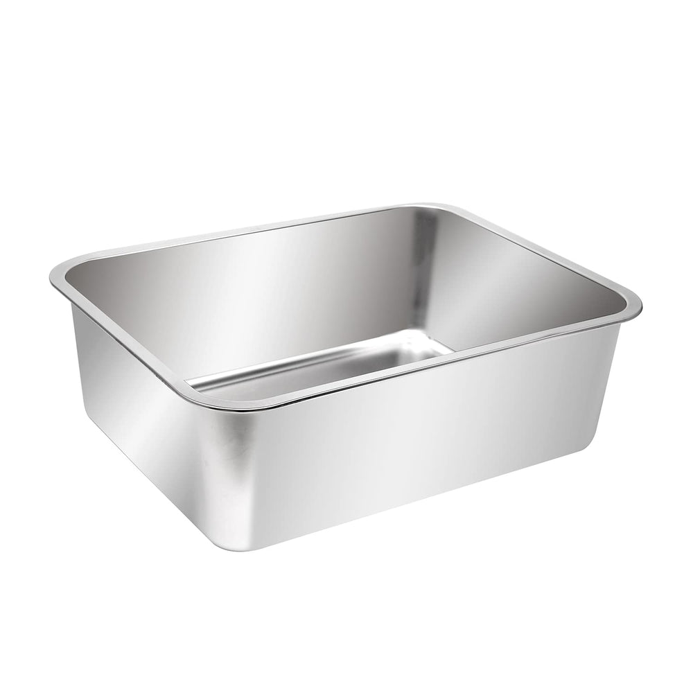 Kichwit stainless steel cat litter box dry-fast surface, hassle-free drying.