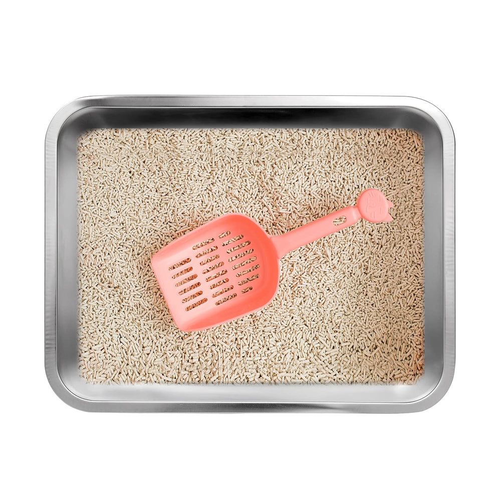 Kichwit stainless steel cat litter box side profile, sturdy design.