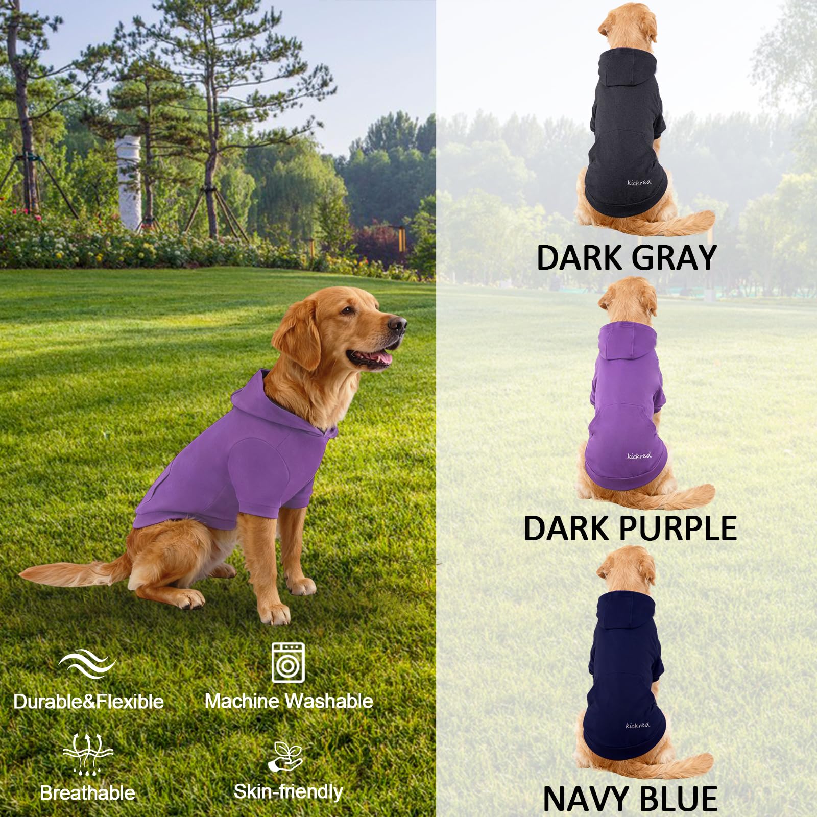 Kickred Basic Dog Hoodie material soft cotton offers breathable comfort