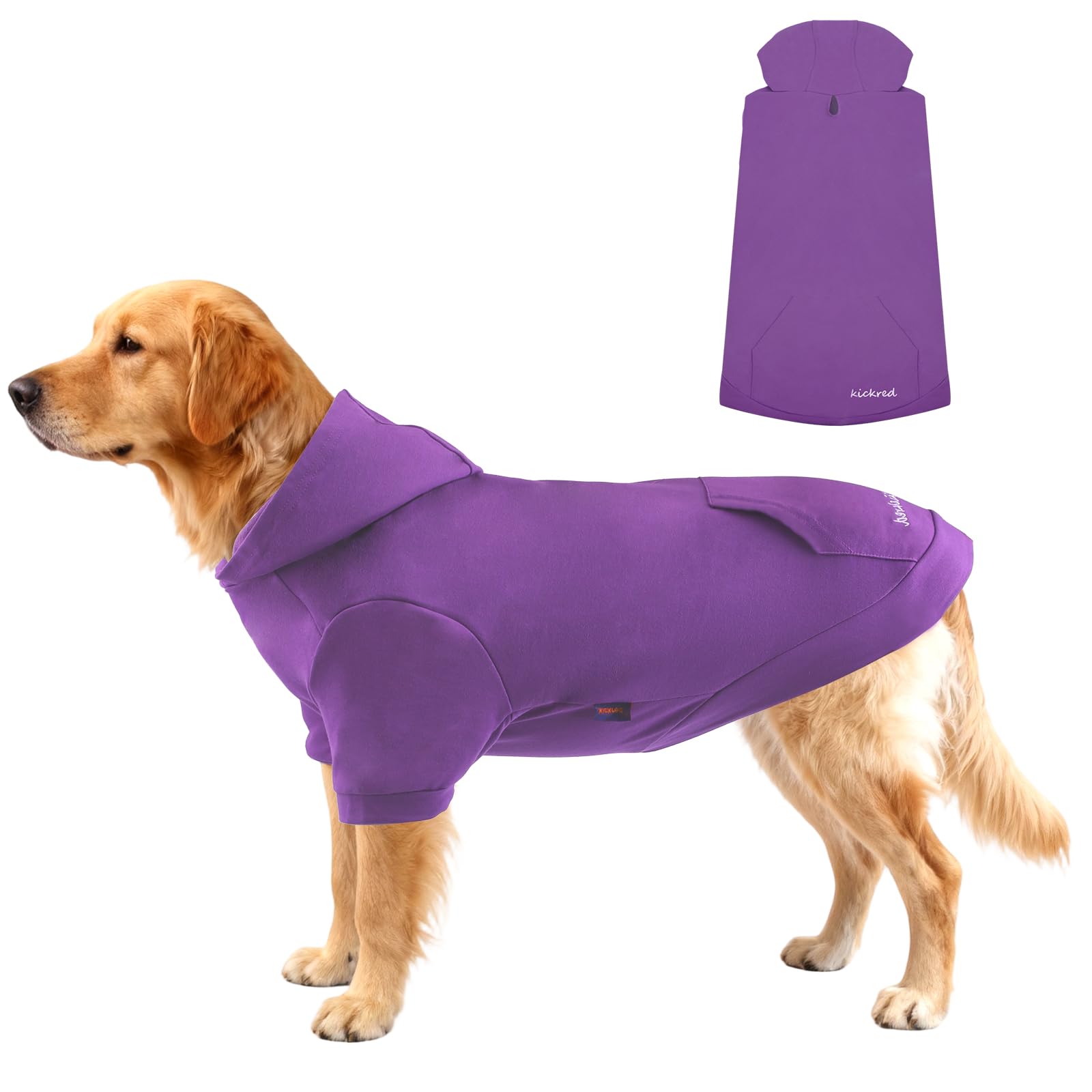 Kickred Basic Dog Hoodie pullover with hat keeps dogs cozy on chilly evening walks