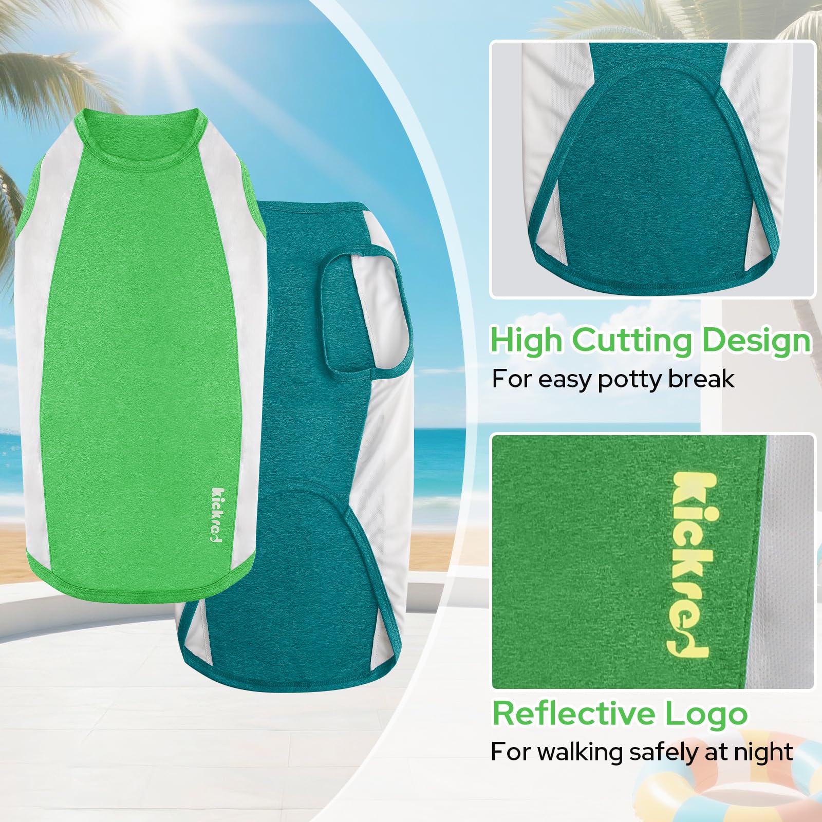 Kickred dog shirt breathable fabric highlights stretch and motion-friendly comfort.
