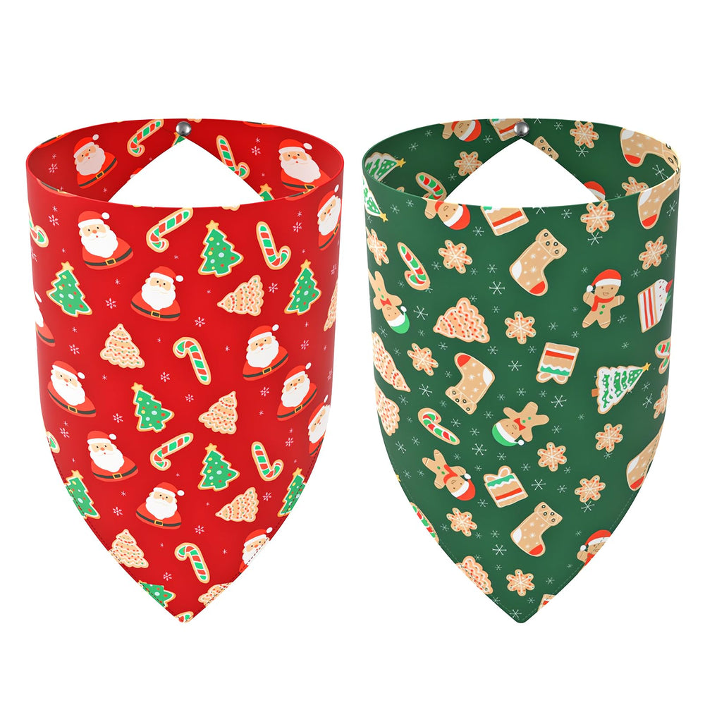 Kidding Pets Christmas dog bandana bundle pack styled for festive photos and holiday charm.