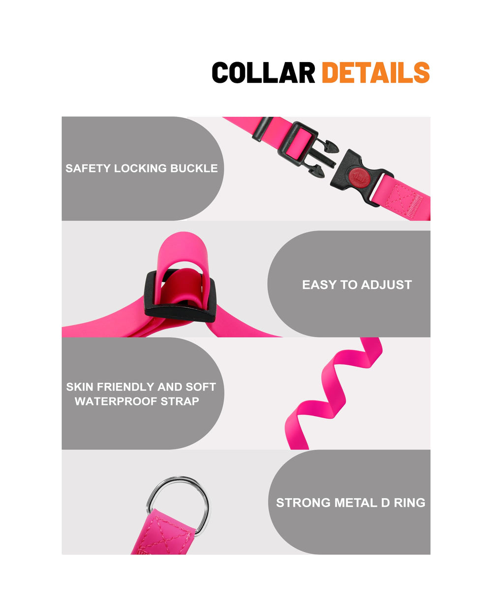 Kidding Pets pink Martingale collar during outdoor walk
