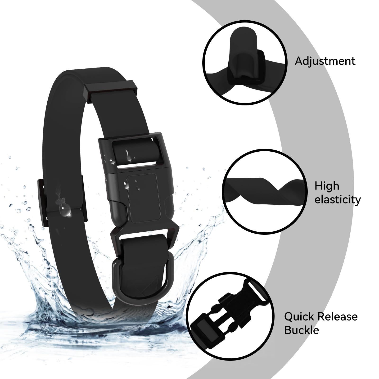 Kidding Pets waterproof dog collar on dog demonstrates comfortable daily wear.