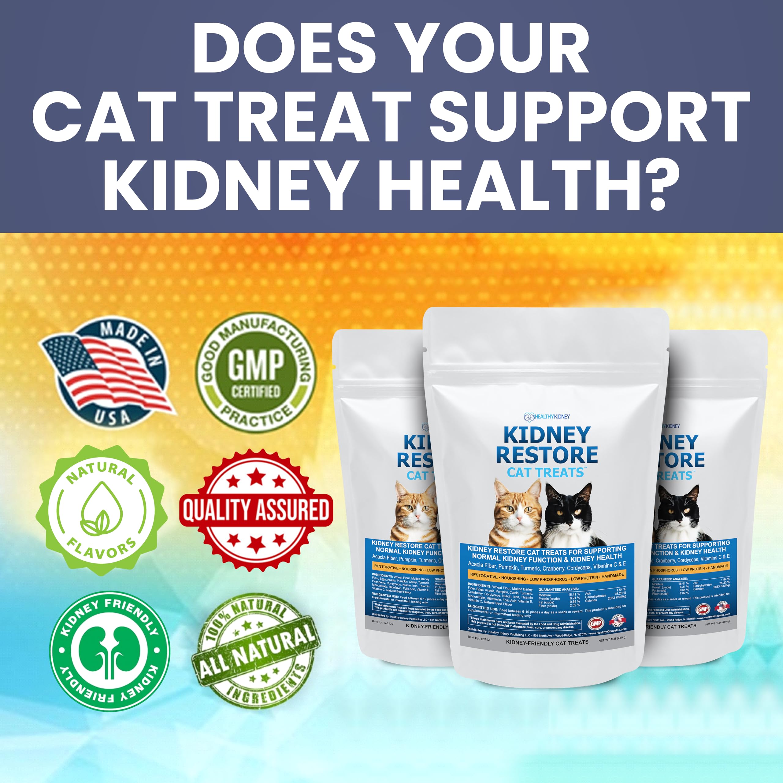 Kidney Restore Tuna treats beside a water dish for kidney-diet routine.