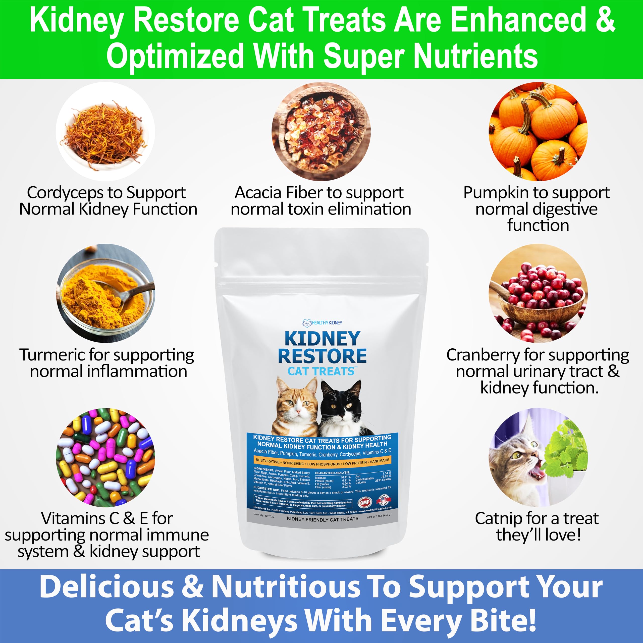 Kidney Restore Tuna treats close-up emphasizes tuna flavor appealing to cats.