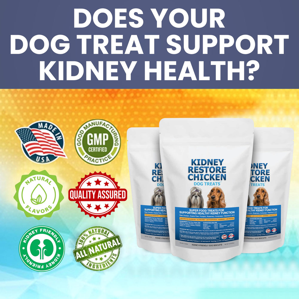 Dog enjoying Kidney Restore treat shows palatable kidney-support option