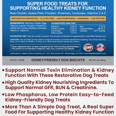 Kidney Restore ingredient list featuring turmeric and cranberry for kidney-friendly support