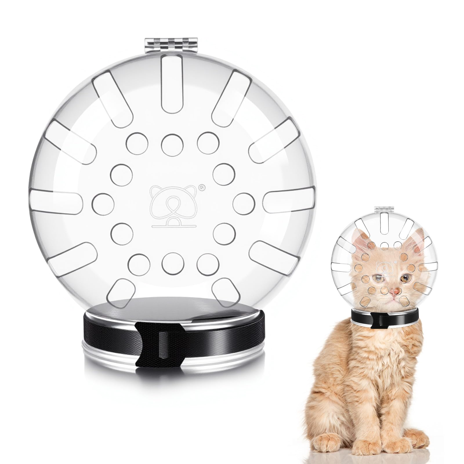 Kifmurase cat muzzle grooming-hood for safe grooming during nail trimming.