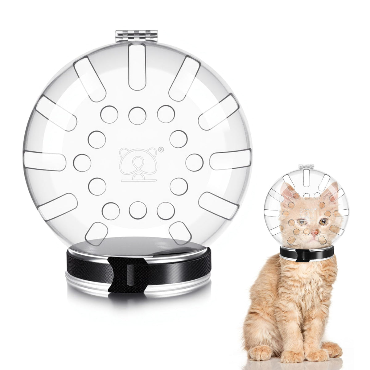 Kifmurase cat muzzle grooming-hood for safe grooming during nail trimming.