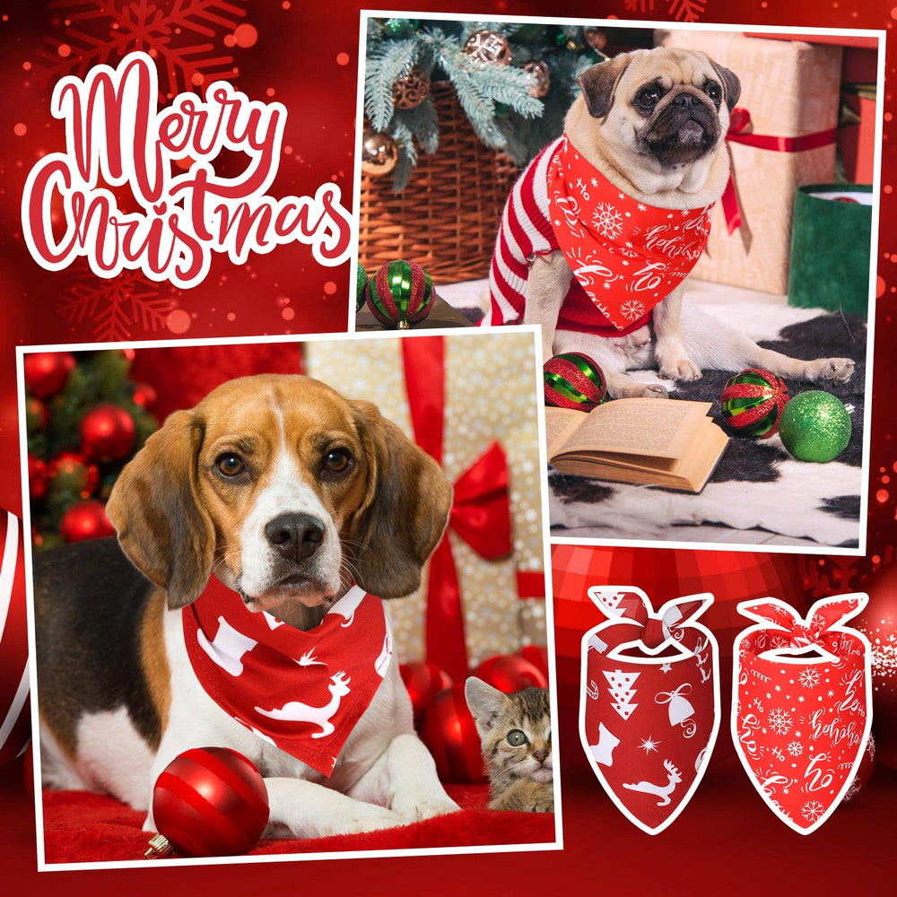 Kigeli Christmas dog bandana bell pattern boosts party-ready look.