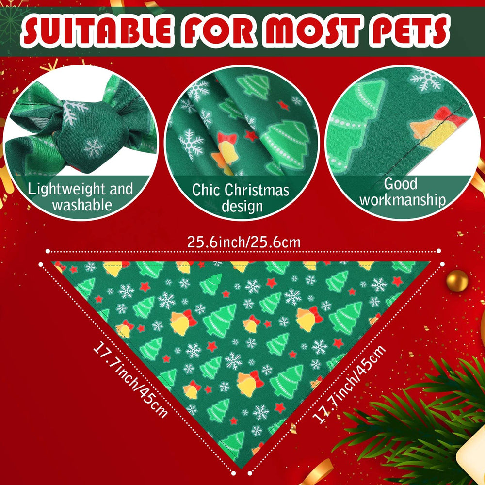 Kigeli Christmas dog bandana Christmas-tree pattern for cute holiday outfits.