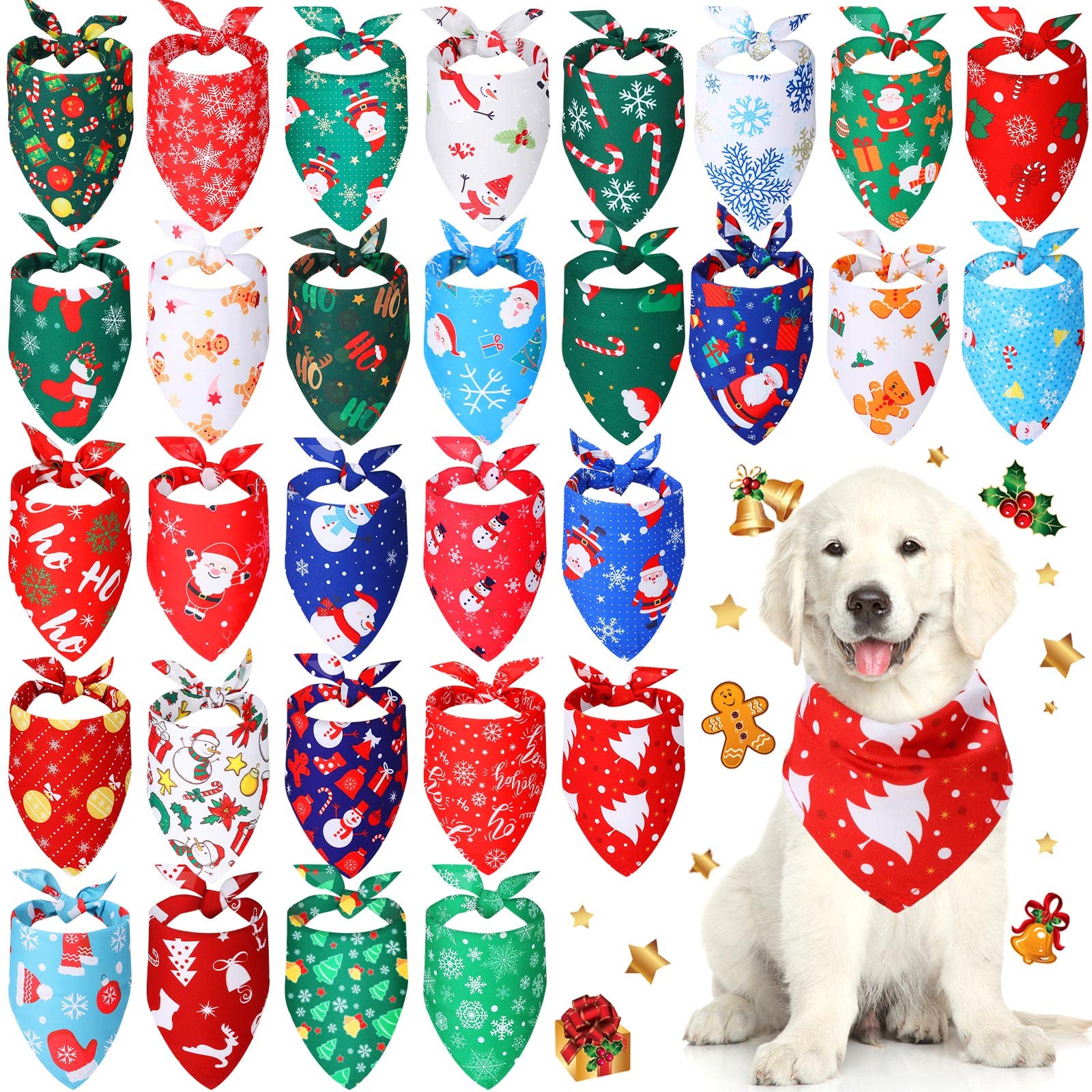 Kigeli Christmas dog bandana with snowman pattern for festive photoshoots.