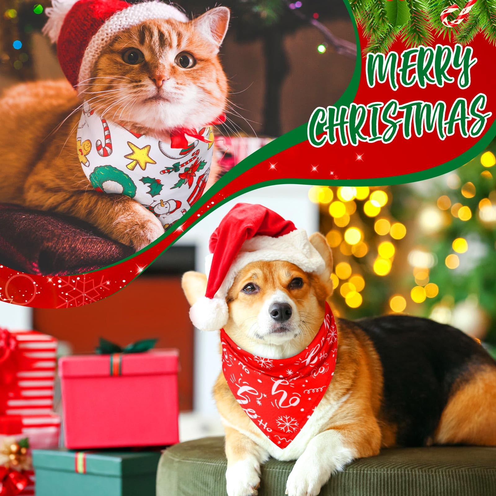 Kigeli Christmas dog bandana Snowflake pattern adds cozy charm.