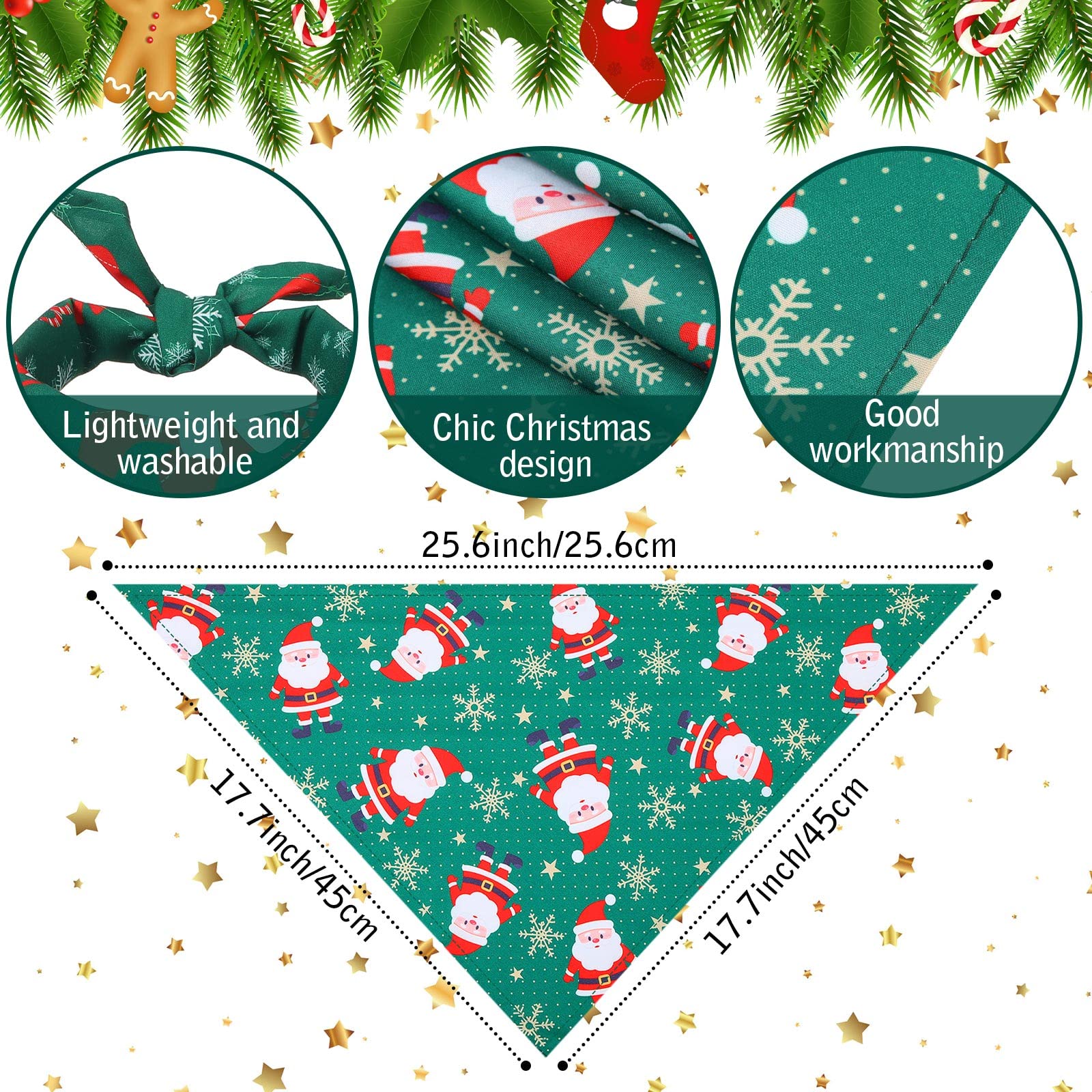 Kigeli dog bandana Christmas tree pattern adds seasonal charm