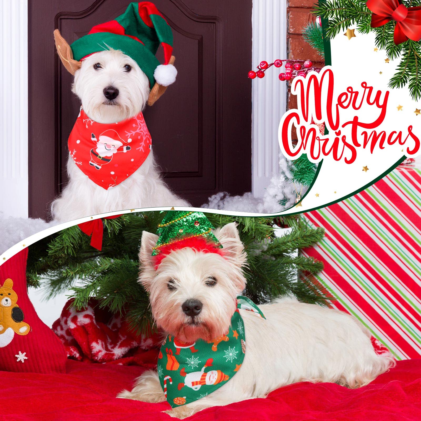 Kigeli dog bandana Santa pattern ideal for party styling